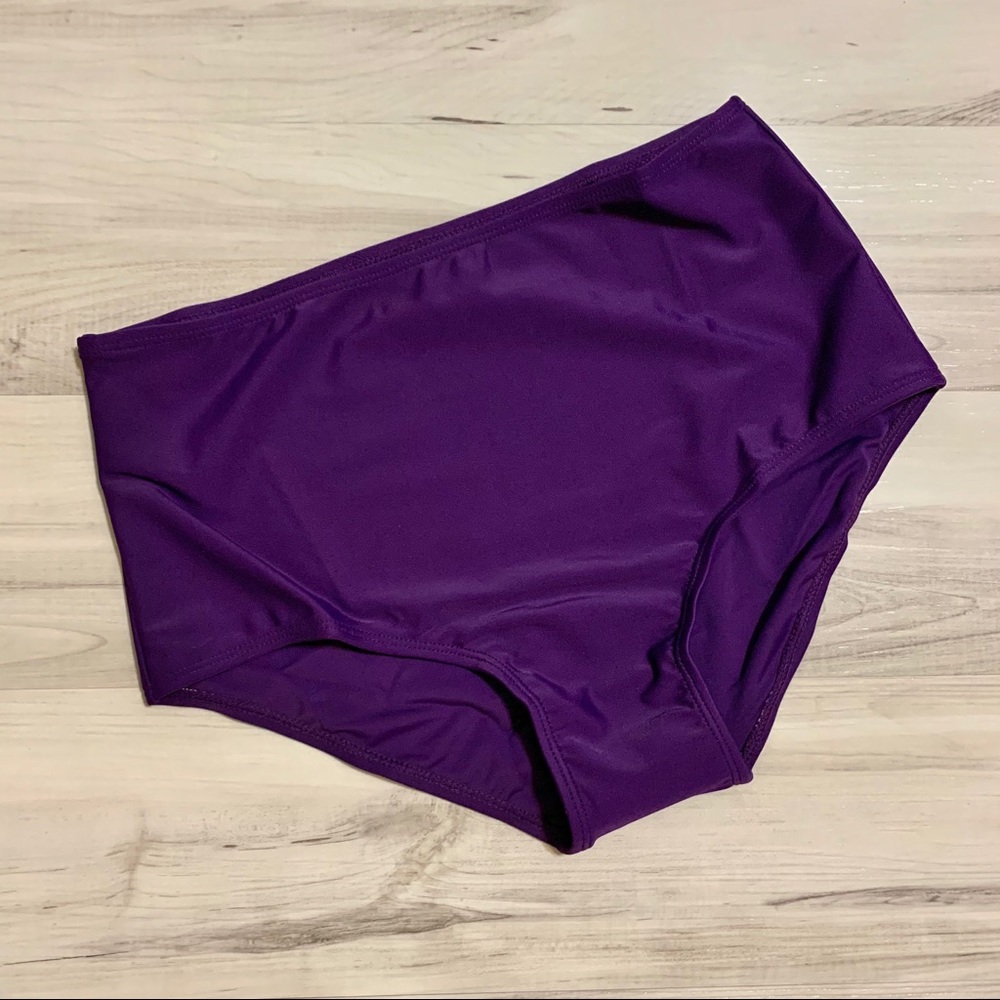 Purple high waist bikini bottom